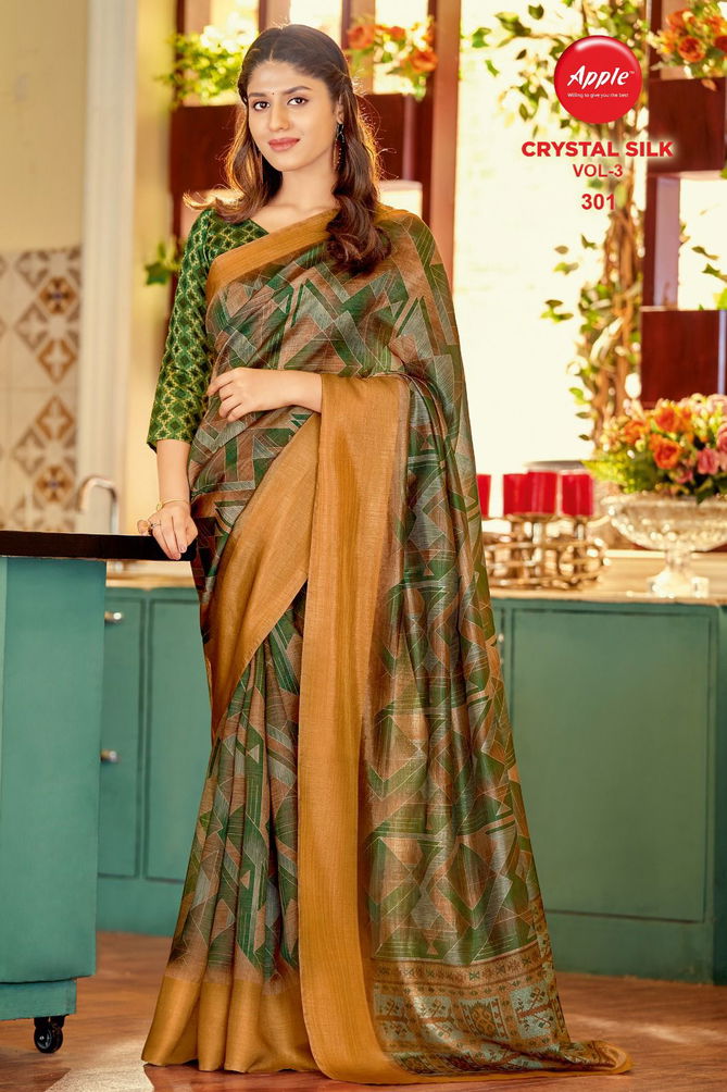 Crystal Silk Vol 3 By Apple Daily Wear Sarees Catalog